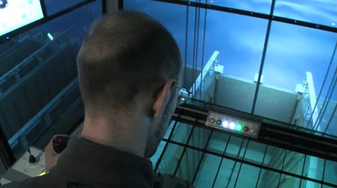 Port crane simulator Stock Footage 5164451