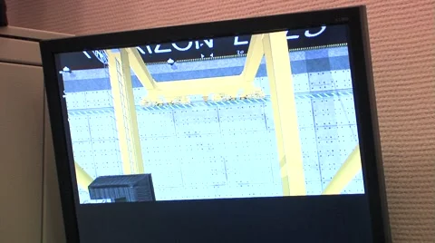 Port crane simulator Stock Footage 5164455