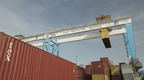 Port Crane For Unloading Of Containers Stock Footage 63086326