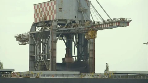 Port crane at work Stock Footage 71679372