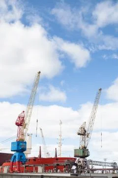 Port crane at the work Stock-Fotos