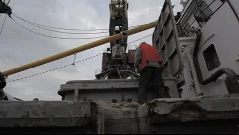 Port crane worker Stock Footage 8926073