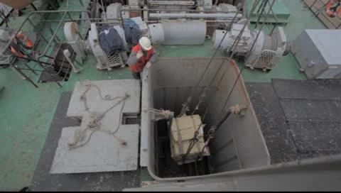 Port crane worker Stock Footage 8926085