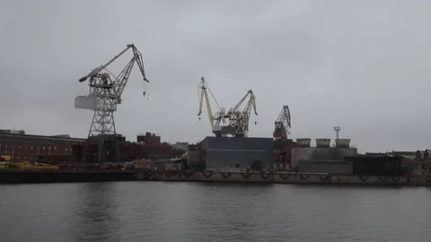 Port cranes Stock Footage 154532242