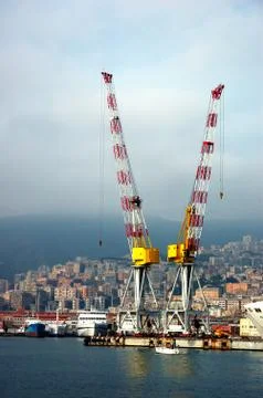 Port cranes Stock Photos