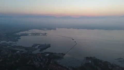 Port Dawn 4k 50fps Stock Footage 313933596
