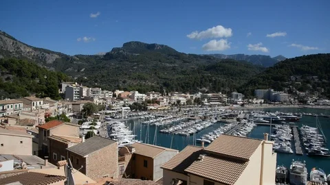 Port de Soller, Mallorca Stock Footage 105876299