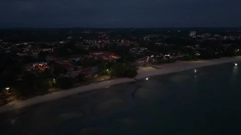 Port Dickson in the night Stock Footage 302810633