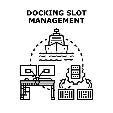 Port docking slot management system process Stock Illustration