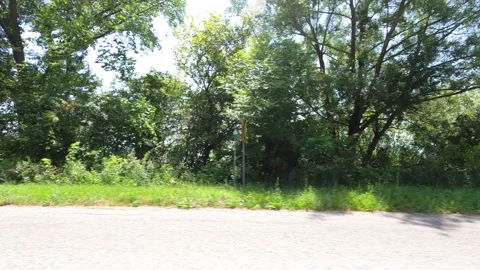 Port Dover, Can May 23 2026 POV side view driving plate farms and trees country Stock Footage 338298164