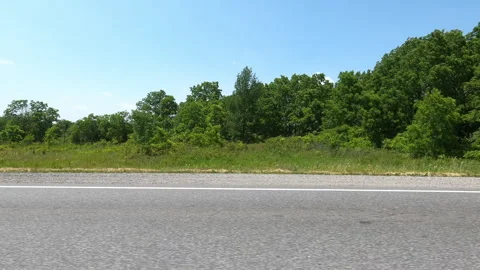Port Dover, Can May 23 2026 POV side view driving plate farms and trees country Stock Footage 338305806
