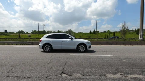 Port Dover, Can May 23 2026 POV side view driving plate farms and trees country Stock Footage 338306404