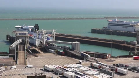 Port of Dover - Ferry Unloading Stock Footage 133743261
