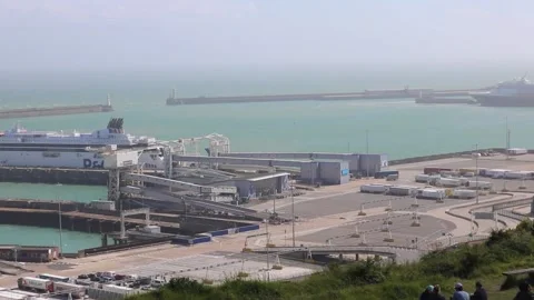 Port of Dover - P&amp;O Ferry loading Stock Footage 133743202