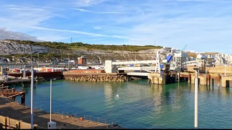 Port of Dover view from Ferry Stock Footage 219234867