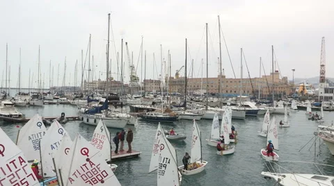The port during the race Stock Footage 61113669