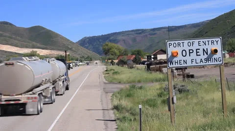 Port of Entry pan Stock Footage 24618543