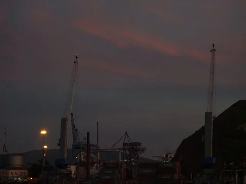The port in the evening Vídeo Stock 87483885