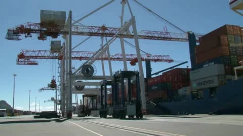 Port Facility Tauranga Stock Footage 18044530