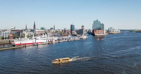Port of Hamburg Dronelapse Vídeo Stock 89780190