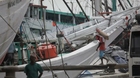 Port hard worker Stock Footage 33850814