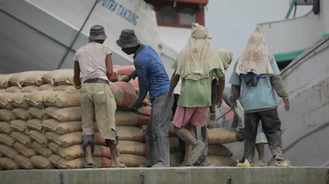 Port hard worker Stock Footage 33855905
