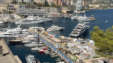 Port Hercules Monaco - Static Daytime View Stock Footage 346510327