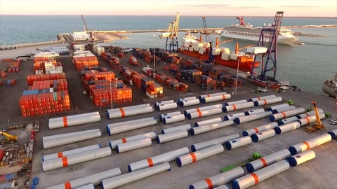 Port infrastructure Video stock 93989544