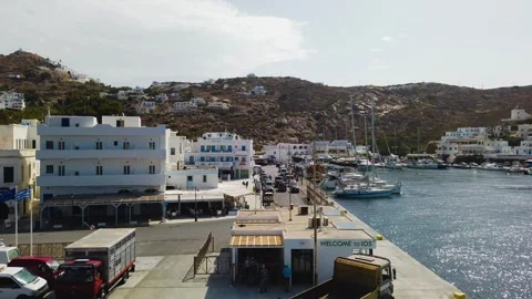 Port on the island of Ios Stock Footage 241260904