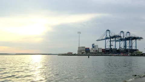 Port Klang panning timelapse Video stock 207884112