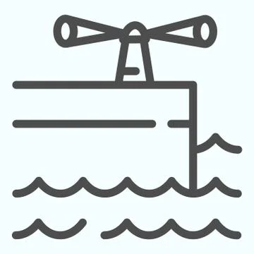Port line icon. Dock vector illustration isolated on white. Dockside outline Stock Illustration