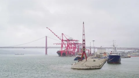 Port of Lisbon Video stock 237531053