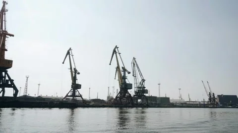 The port loading infrastructure is filme... | Stock Video | Pond5
