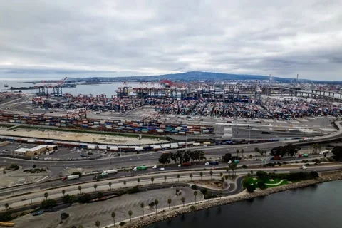 Port of Long Beach Video stock 219524576