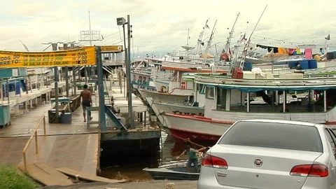 Port of Manaus Stock Footage 96267376