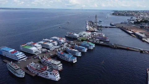 Port of Manaus panoramic view, Amazon, Brazil 4K Stock Footage 156053493