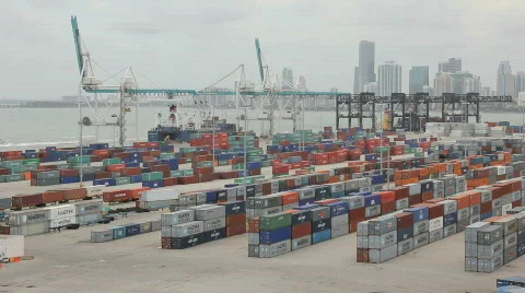 Port of Miami Stock Footage
