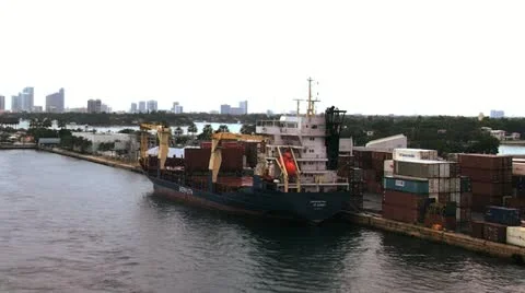 Port of Miami Stock Footage 12425279