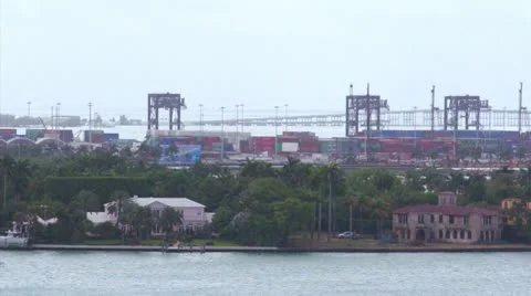 Port of Miami HD Stock Footage 10841137
