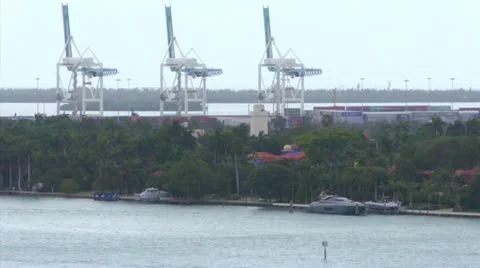 Port of Miami HD Stock Footage 10841148
