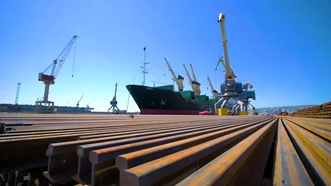 Port. Ocean Shipping Stock Footage 95635908