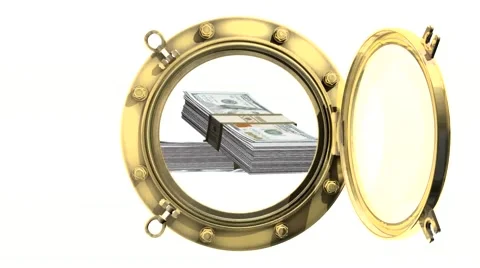 Port Opening to Money Stock Footage 62090728