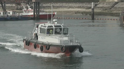 Port Pilot Boat On A Working Day Stock Footage 65336211