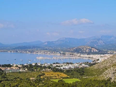 Port of pollenca on majorca Stock Photos