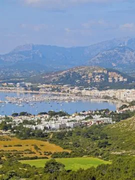 Port of pollenca on majorca Stock Photos