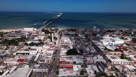 The port of Progreso in Yucatan Video stock 144373696