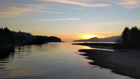 Port renfrew sunset from bridge Stock Footage 174536054