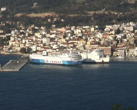 Port of Samos town Video stock 110594