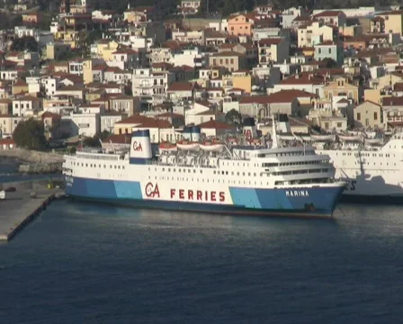 Port of Samos town Video stock 110599