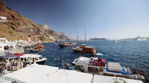 Port of Santorini Stock Footage 48249379